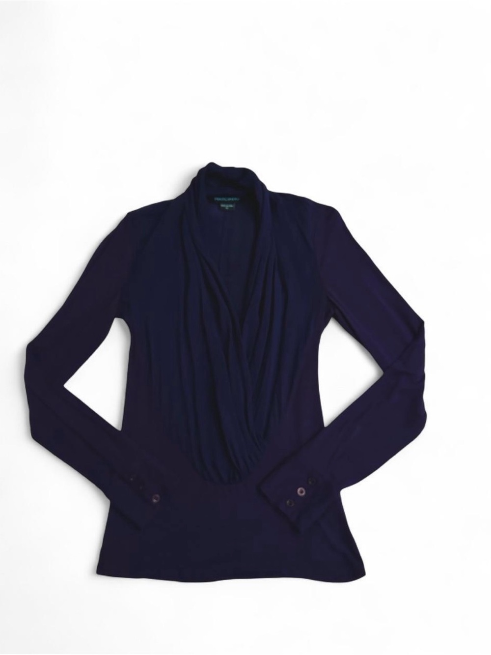 Marciano Navy Draped Cowl Neck Long Sleeve Sweater